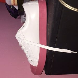 Pink and white Prada sneakers
